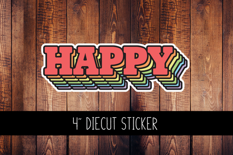 Happy Diecut Sticker