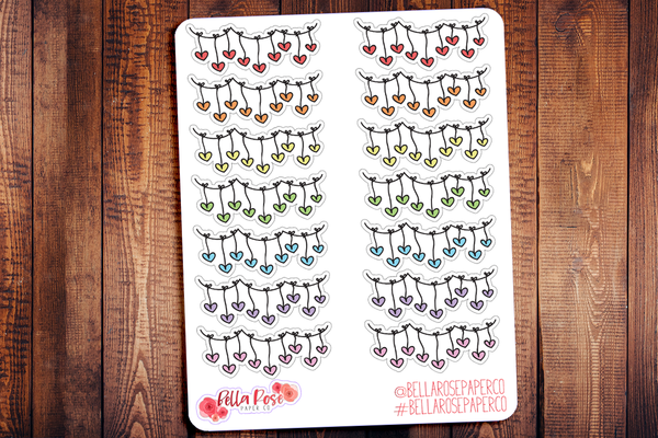 Heart Banner Doodle Hand Drawn Planner Stickers