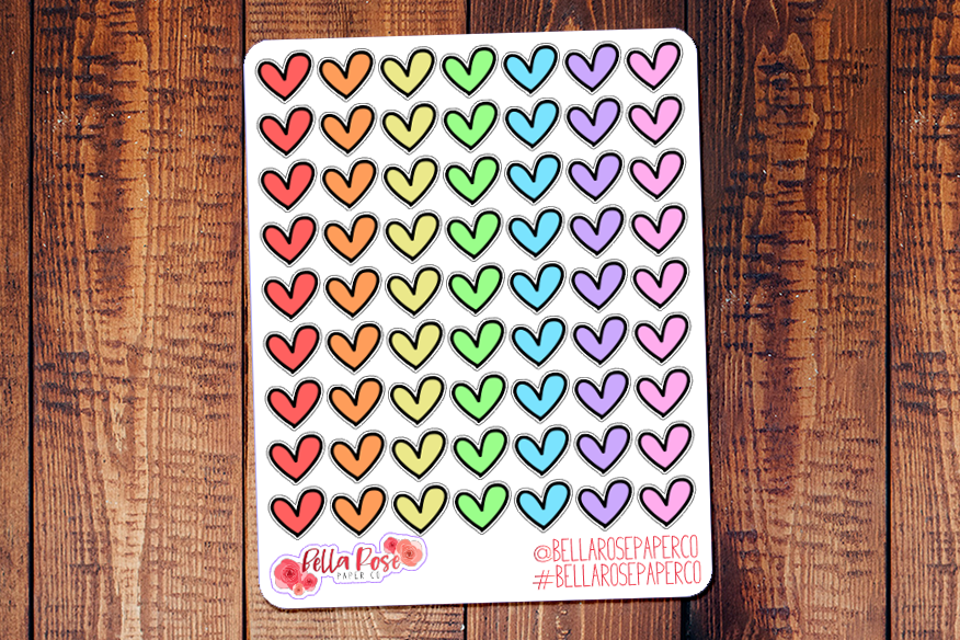 Planner Stickers, Heart Stickers, Erin Condren