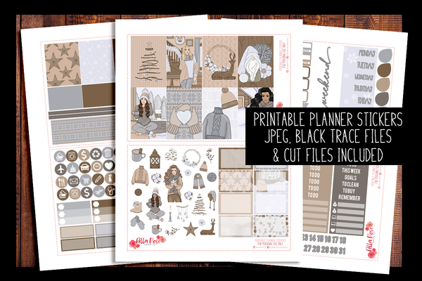Home For The Holidays Happy Planner Kit | PRINTABLE PLANNER STICKERS
