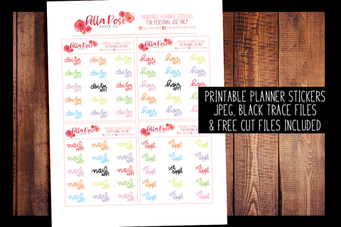 Appointments Hand Lettered Planner Stickers | PRINTABLE PLANNER STICKERS