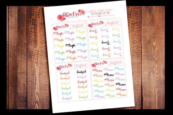 Hand Lettered Planner Stickers | PRINTABLE PLANNER STICKERS