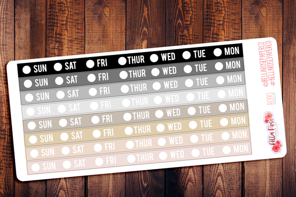 Hobonichi Weeks Date Cover Strips Planner Stickers B088/B089/B090