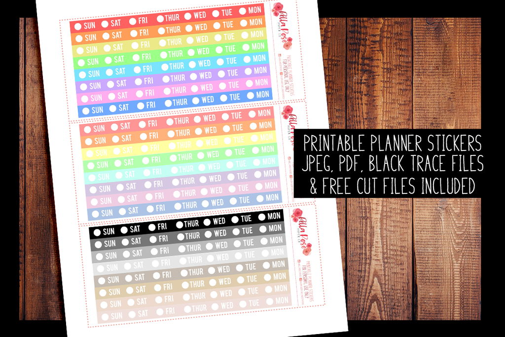 Hobonichi Weeks Date Cover Strips Planner Stickers | PRINTABLE PLANNER STICKERS