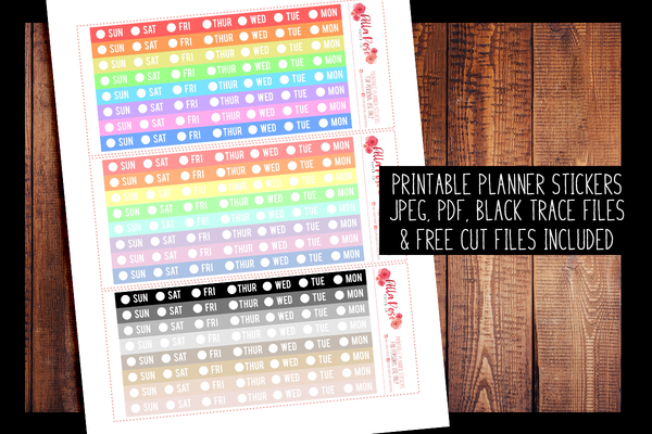 Hobonichi Weeks Date Cover Strips Planner Stickers | PRINTABLE PLANNER ...