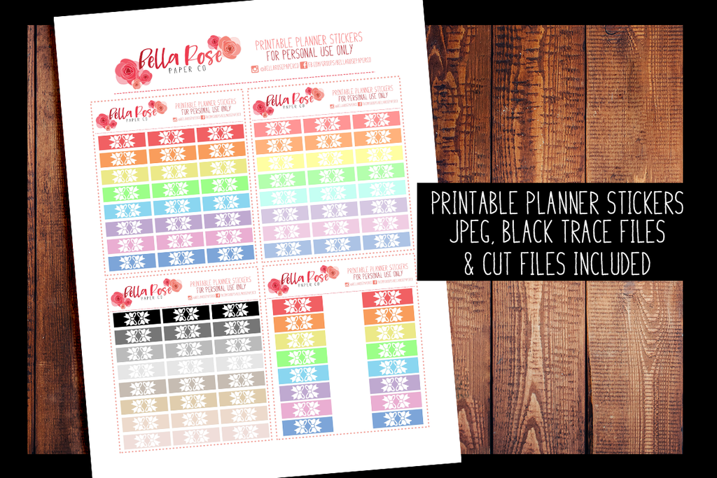 Hobonichi Weeks Bow Tab Planner Stickers  PRINTABLE PLANNER STICKERS –  Bella Rose Paper Co