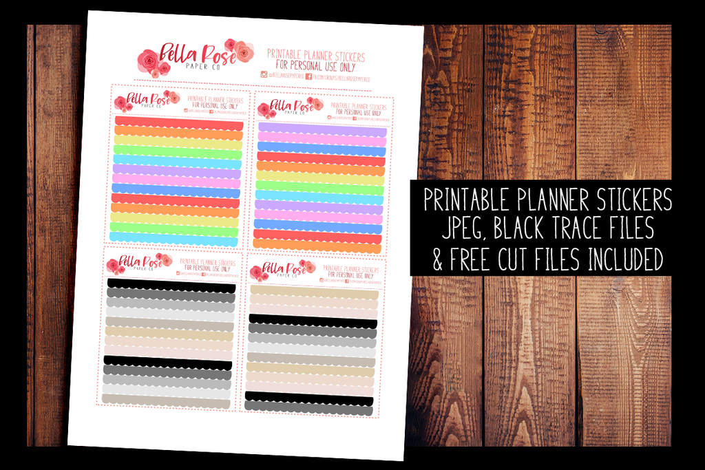 Hobonichi Weeks Scalloped Divider Planner Stickers | PRINTABLE PLANNER STICKERS