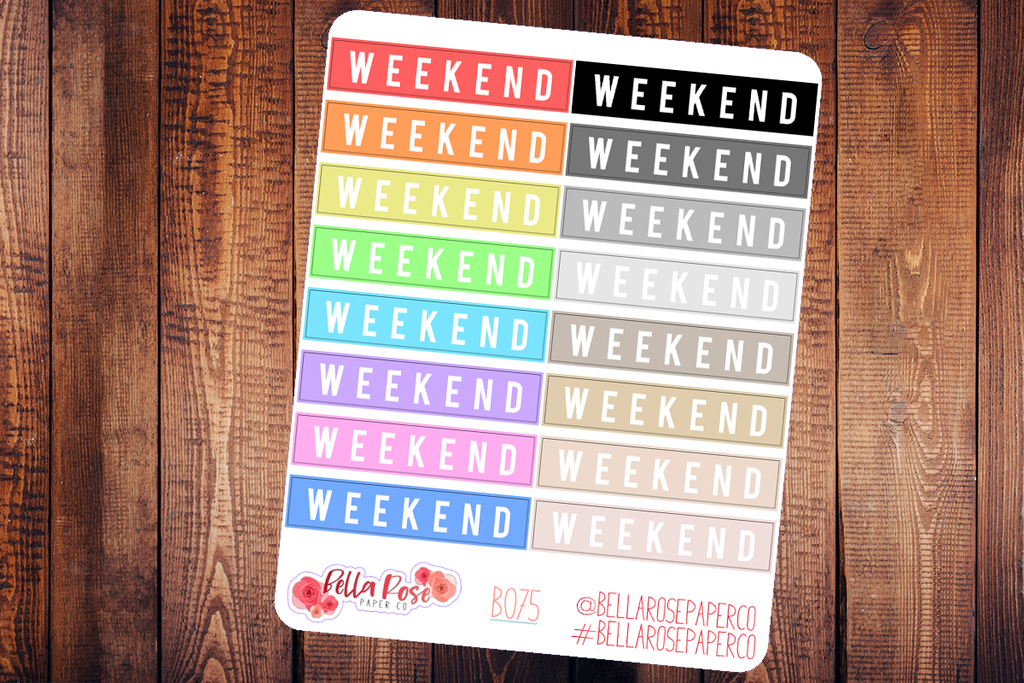 Hobonichi Weeks Weekend Banner Planner Stickers B075