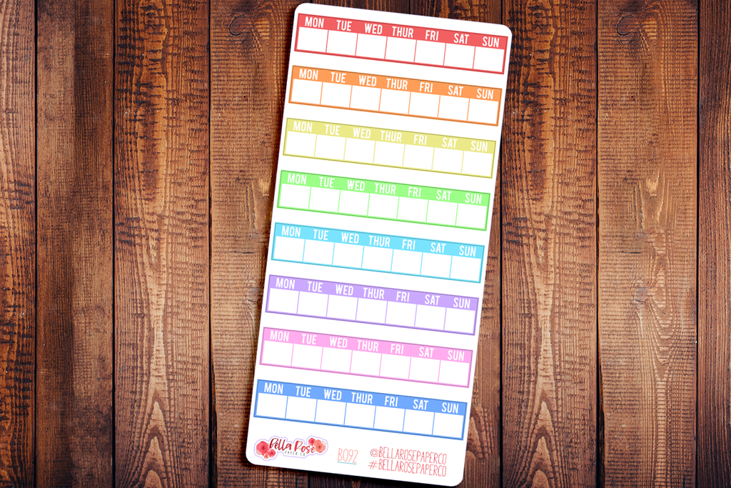 Hobonichi Weeks Weekly Tracker Planner Stickers B092/93