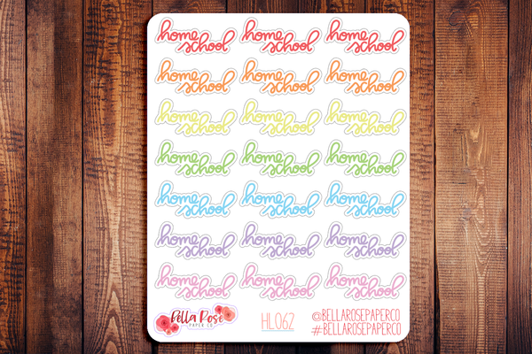 Home School Lettering Planner Stickers HL062