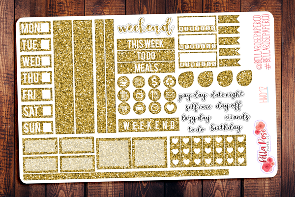 Hobonichi Weeks Glitter Sampler Kit Planner Stickers