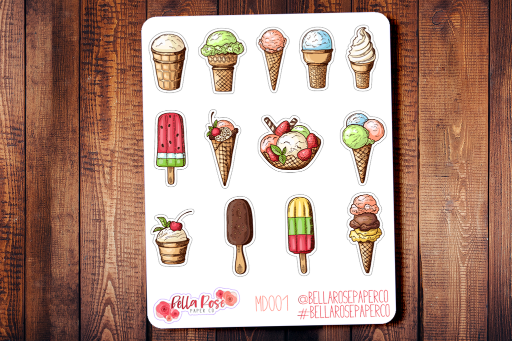 Ice Cream Planner Stickers MD001