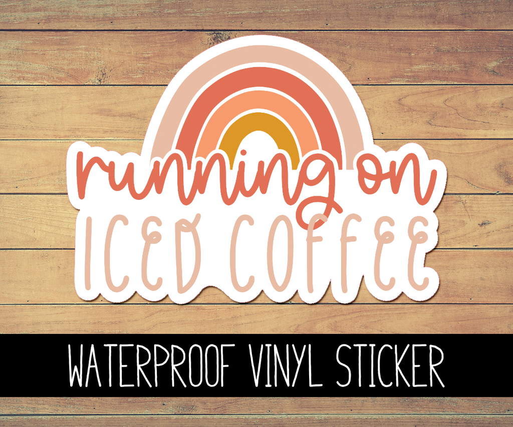 Running On Iced Coffee Vinyl Waterproof Sticker