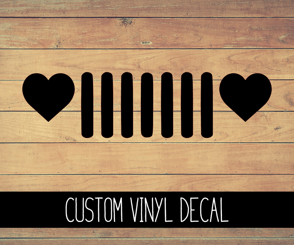 Jeep Heart Grill Vinyl Decal