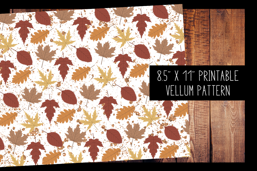 Glitter Autumn Leaves Vellum | PRINTABLE VELLUM PATTERN