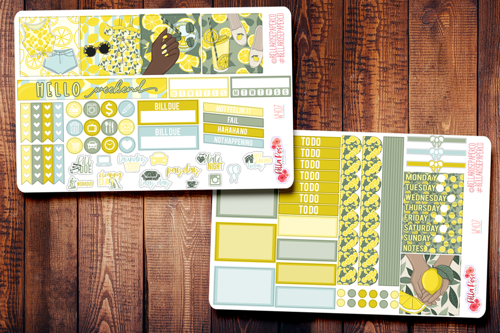 Lemonade Mini Happy Planner Sticker Kit W407