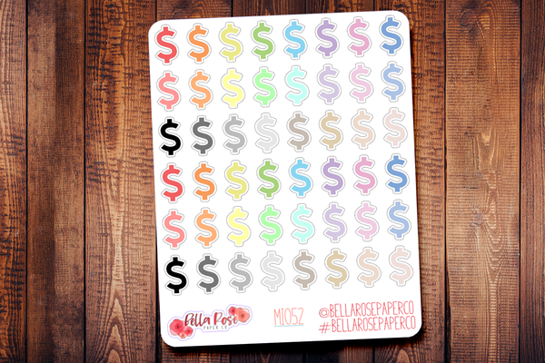 Money Sign Mini Icon Planner Stickers MI052