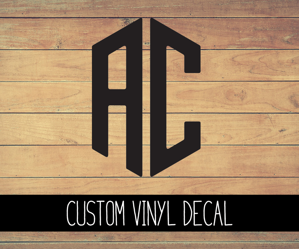 Custom 2 Initial Monogram Vinyl Decal