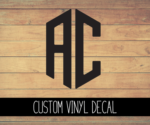 Custom 2 Initial Monogram Vinyl Decal
