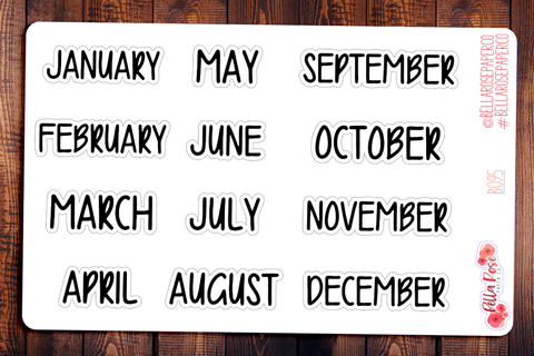 Monthly Lettered Planner Stickers B095
