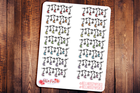 Stars and Moons Doodle Hand Drawn Planner Stickers