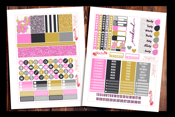 New Years Happy Planner Kit | PRINTABLE PLANNER STICKERS