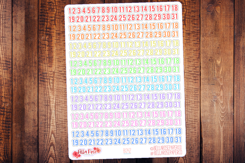 Basic Rainbow Date Covers Planner Stickers B042
