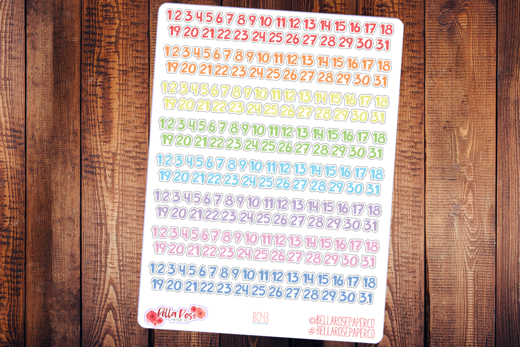Basic Bold Date Covers Planner Stickers B043