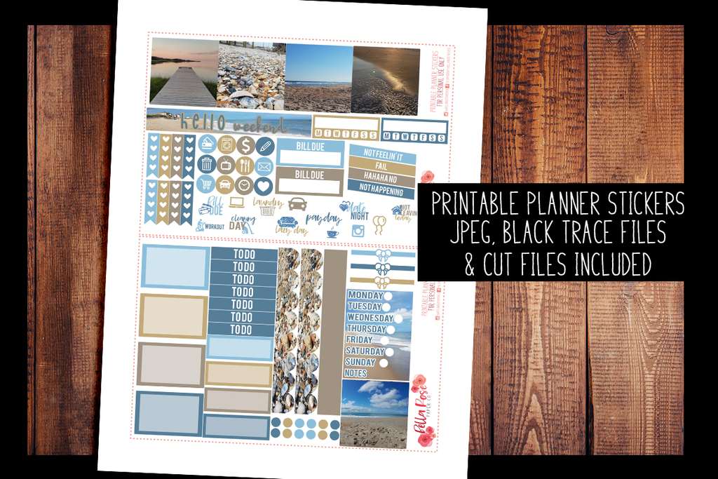 Outer Banks Photo Mini Happy Planner Kit | PRINTABLE PLANNER STICKERS