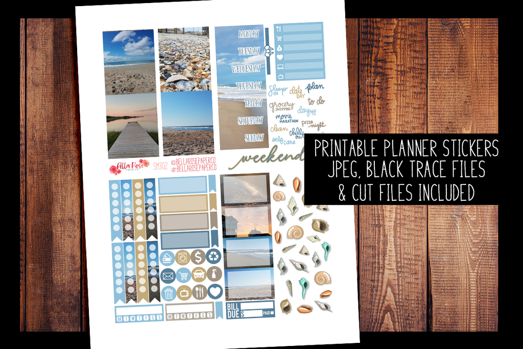 Outer Banks Photo Mini Planner Kit | PRINTABLE PLANNER STICKERS