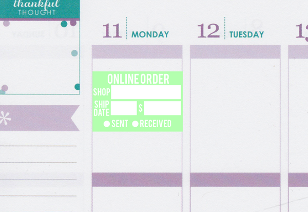 Pastel Online Order Tracking Planner Stickers