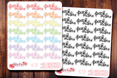 Pack Orders Hand Lettering Planner Stickers HL119