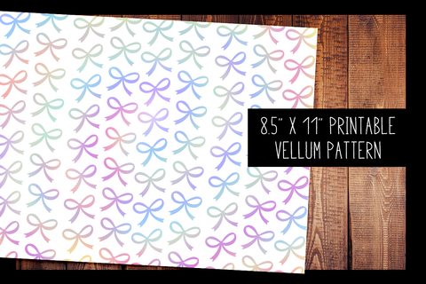 Pastel Rainbow Signature Bow Vellum | PRINTABLE VELLUM PATTERN