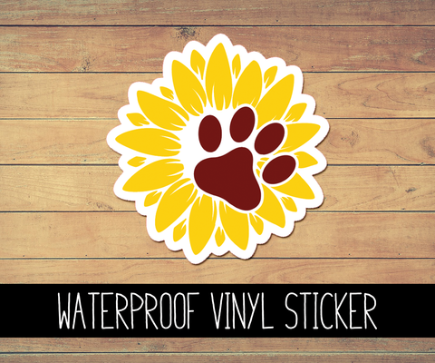 Sunflower Paw Vinyl Waterproof Sticker