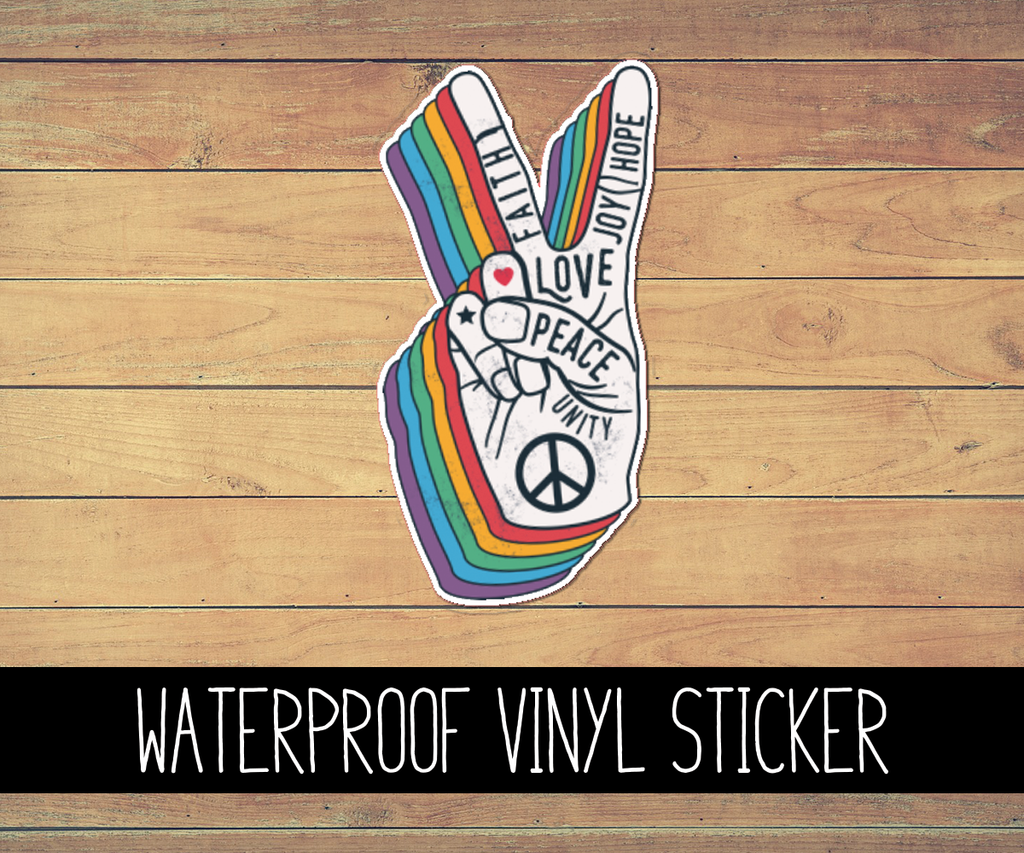 Peace Sign Vinyl Waterproof Sticker