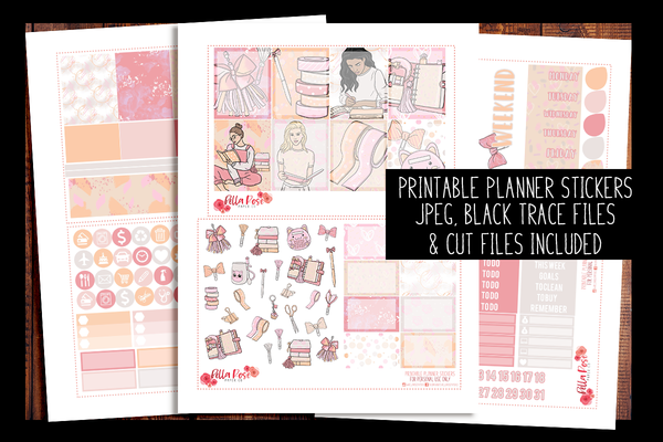 Planner Peach Kit | PRINTABLE PLANNER STICKERS