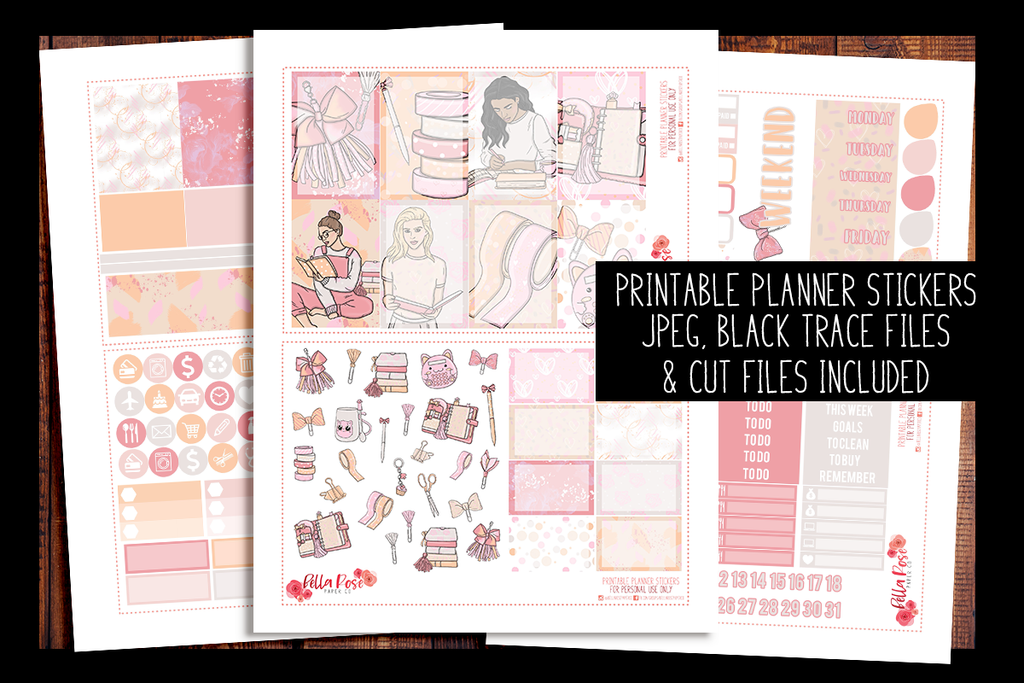 Planner Peach Happy Planner Kit | PRINTABLE PLANNER STICKERS