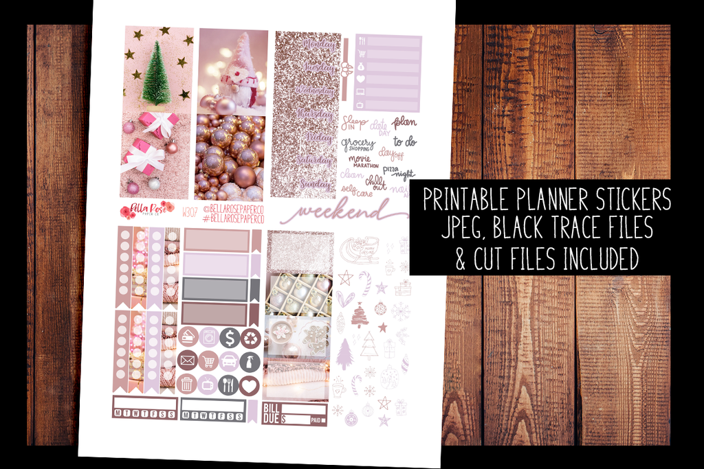 Pinkmas Mini Planner Kit | PRINTABLE PLANNER STICKERS