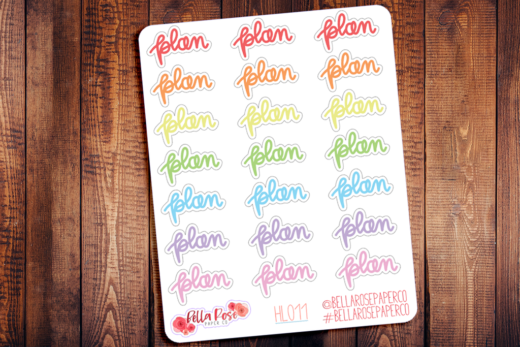 Plan Hand Lettering Planner Stickers HL011