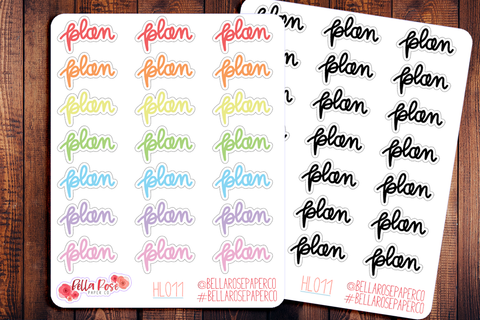 Plan Hand Lettering Planner Stickers HL011