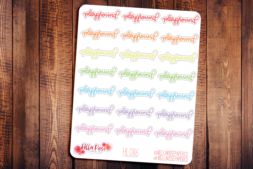 Playground Hand Lettering Planner Stickers HL086