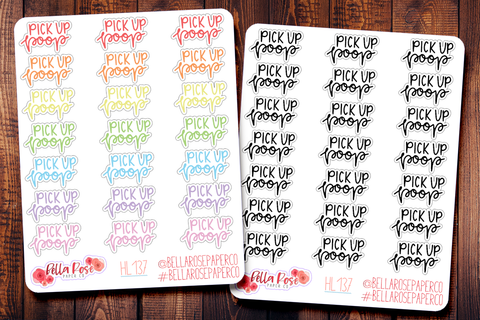 Pick Up Poop Hand Lettering Planner Stickers HL137