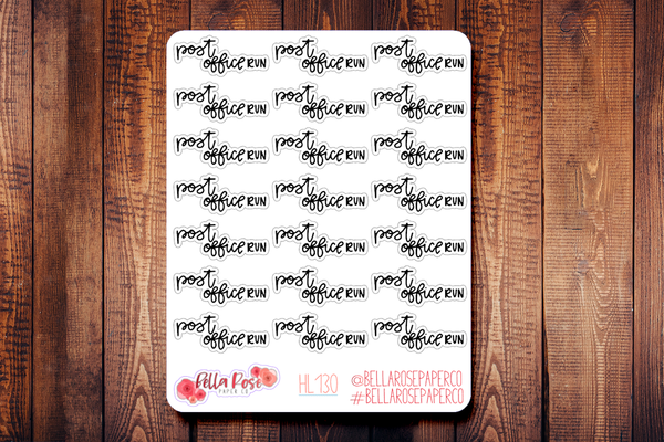 Post Office Run Hand Lettering Planner Stickers HL130