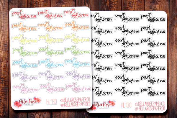 Post Office Run Hand Lettering Planner Stickers HL130