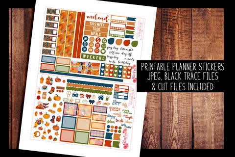 Pumpkin Picking Hobonichi Weeks Kit | PRINTABLE PLANNER STICKERS