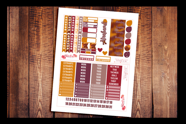 Pumpkin Spice Happy Planner Kit | PRINTABLE PLANNER STICKERS