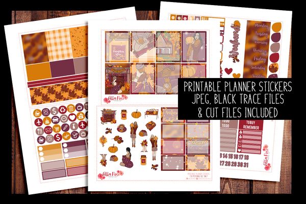 Pumpkin Spice Planner Kit | PRINTABLE PLANNER STICKERS
