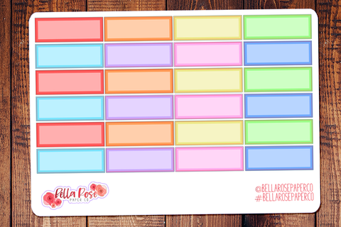 Rainbow Quarter Box Planner Stickers