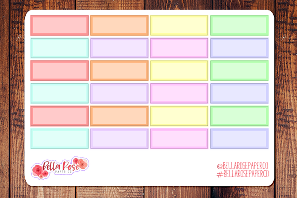 Pastel Quarter Box Planner Stickers B024