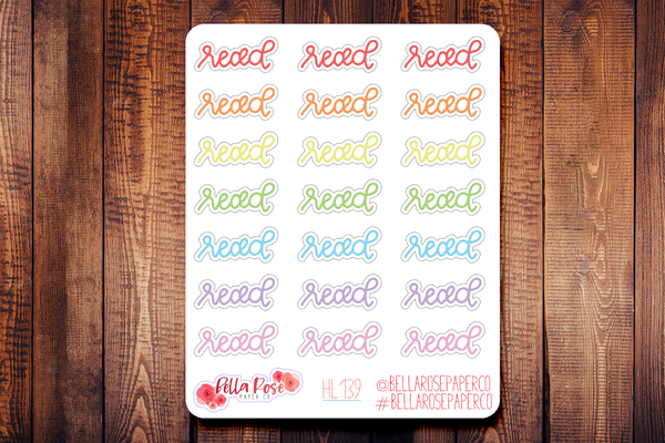 Read Hand Lettering Planner Stickers HL139